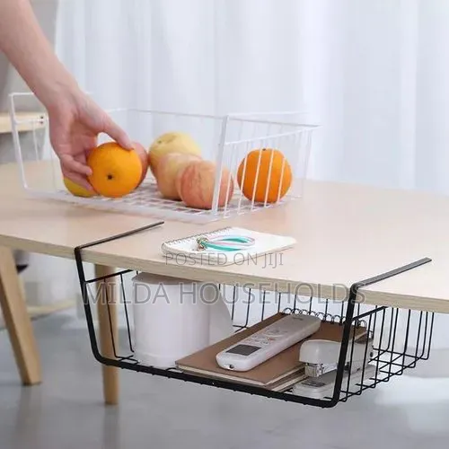 Metallic Under Shelf Mesh Rack Cabinet Organizer - 1