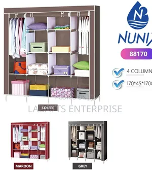 Wardrobe ya Metali ya Nguzo 4 Zinazobebeka - Mpya Kabisa