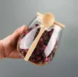 Kopo la Kuhifadhia Kioo na Mfuniko wa Mianzi na Kijiko - 3