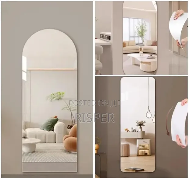 Peel and Stick Unbreakable Mirror - 60x40cm - 1