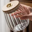 Elegant Ribbed Glass Storage Jar with Bamboo Lid - 3