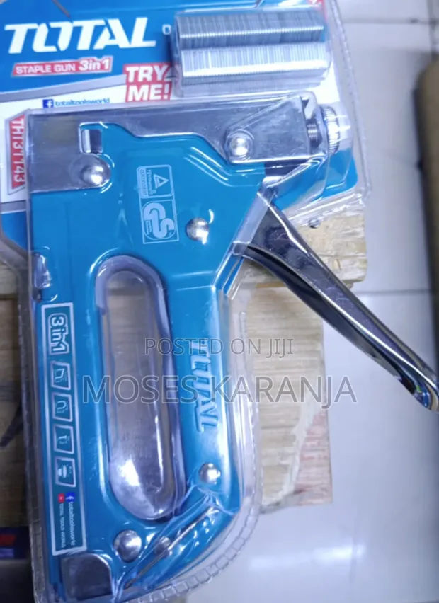 Total 3-in-1 Staple Gun Multi-Purpose Manual Stapler - 1