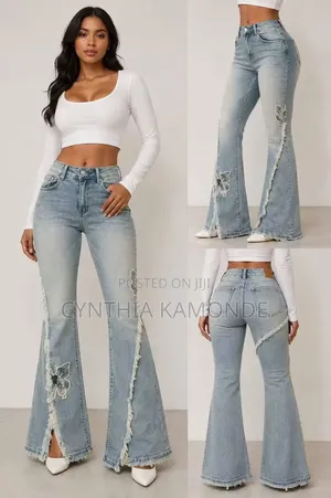 Stylo Flared Jeans Trouser - Wanawake
