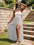 Polka Dot Strappy Bell Sleeve Dress - 2
