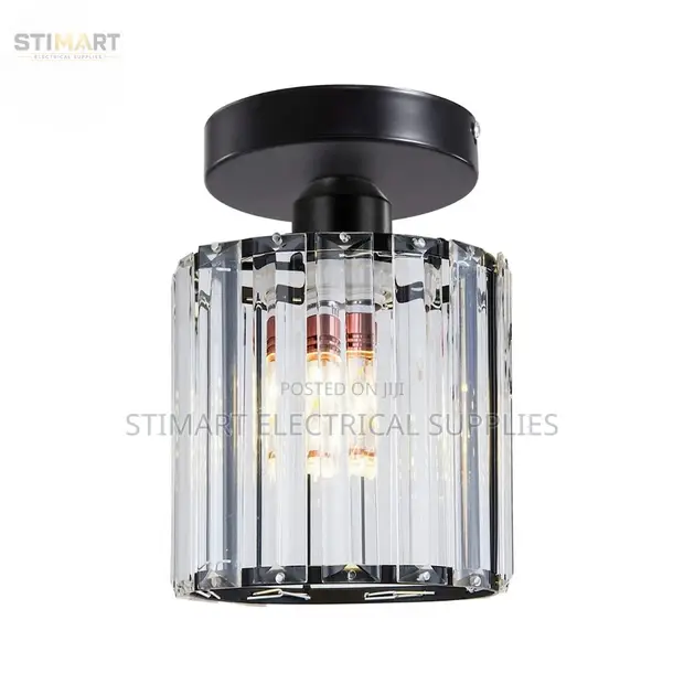 Modern Black Crystal Ceiling Light - 1
