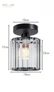 Modern Black Crystal Ceiling Light - 2