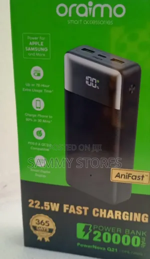 Oraimo Q21 20000mAh Power Bank - 22.5W Fast Charging