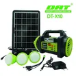 DAT DT-X10 Solar Lighting System Kit (3 Bulbs, FM Radio, USB Charger) - 1