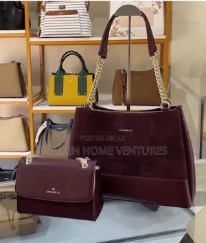 Chris Bella 2-Piece Women's Suede Leather Shoulder Bag Set