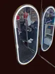 Kioo chenye Mwanga wa LED na Fremu ya Dhahabu - 3