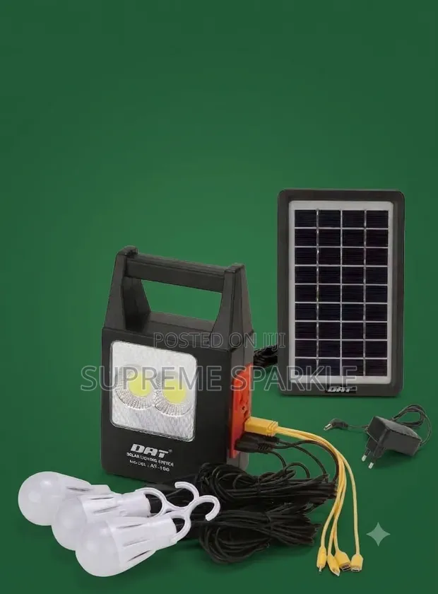Mfumo wa Solar Lighting DAT AT-168 na Balbu 3 na Kidude cha Kuchaji Simu - 1