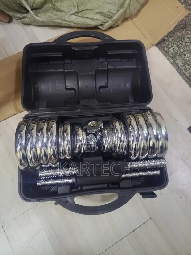 30KG Adjustable Chrome Dumbbell Weight Set - 1
