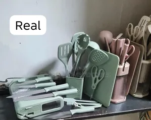 Seti ya Vifaa vya Jikoni vya Silicone 17-Piece na Kipachiko cha Visu & Kikali