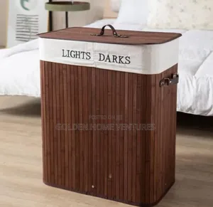 100L Bambuu Basket ya Kufulia na Sehemu 2