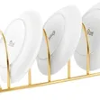 Metallic Gold 7 Slot Plate Holder Dish Drying Organizer - 2