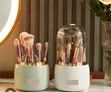Kifaa cha Kuhifadhi Brashi za Makeup Kinachozunguka 360 chenye Jalada Lisilopitisha Vumbi - 2
