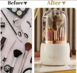 Kifaa cha Kuhifadhi Brashi za Makeup Kinachozunguka 360 chenye Jalada Lisilopitisha Vumbi - 3