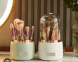 Kifaa cha Kuhifadhi Brashi za Makeup Kinachozunguka 360 chenye Jalada Lisilopitisha Vumbi - 4