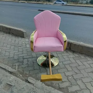 Salon Styling Chair - Baby Pink with Hydraulic Lift & Legrest