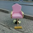 Salon Styling Chair - Baby Pink with Hydraulic Lift & Legrest - 1