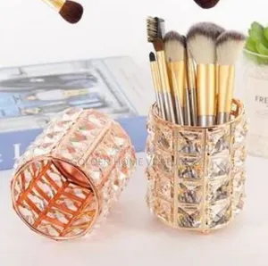 Sparkling Golden Cylinder Makeup Brush Holder Organizer