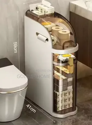 Slim Waterproof Bathroom Storage Cabinet Organizer Trolley