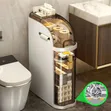Slim Waterproof Bathroom Storage Cabinet Organizer Trolley - 2