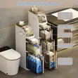 Slim Waterproof Bathroom Storage Cabinet Organizer Trolley - 3
