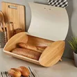 Sanduku la Mkate la Mianzi na Kifuniko cha Roll Top - 2