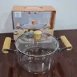 2 Wooden Handle High Boron Glass Cookware 2.5L - 1