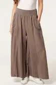 Ladies Palazzo Trousers - Brown - 2
