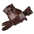 Men's Free Size Warm Thermal Winter Gloves - Brown - 2