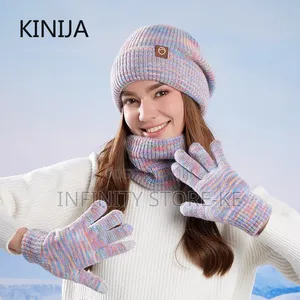 3-in-1 Knitted Hat, Scarf & Gloves Set