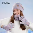 3-in-1 Knitted Hat, Scarf & Gloves Set - 1