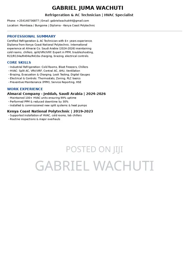 Refrigeration & Air Conditioning Technician - 1