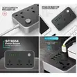 Chaja ya Haraka ya USB 6-Port + Soketi Mahiri ya AC ya Port 3 - 2