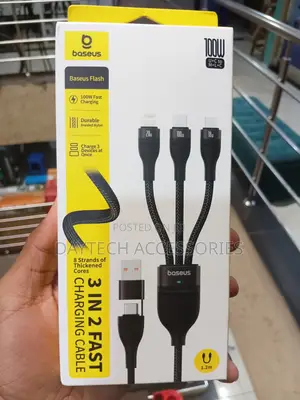 Baseus Flash Series 2 3-in-1 Fast Charging Cable (100W, 1.2m)