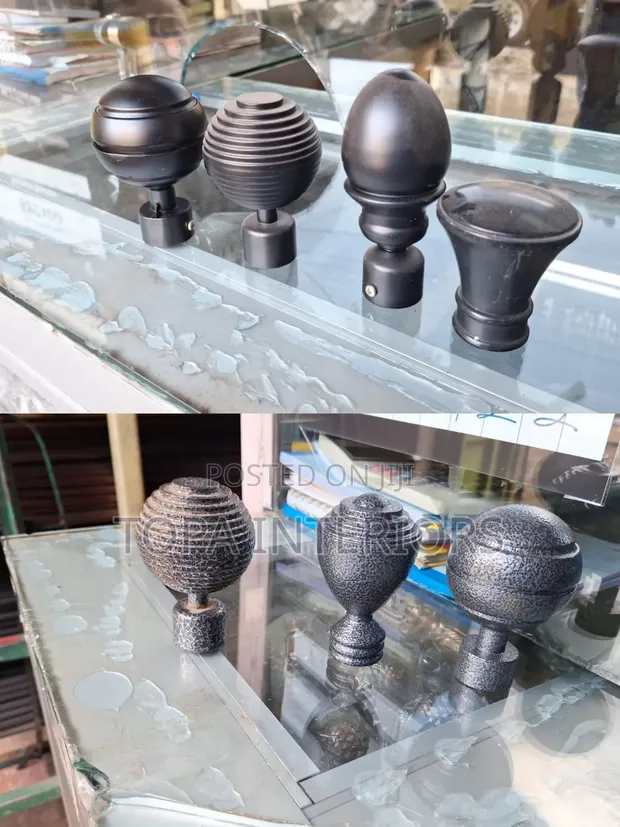 Locally Made Curtain Rod Finials - Flower Design - 1