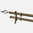 2m Double Adjustable Curtain Rods - 1
