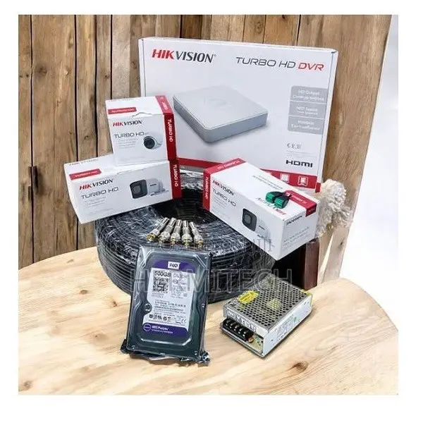 Hikvision 4 Channel CCTV Kit Nyeusi na Nyeupe kwa Usalama wa Nyumbani - 1