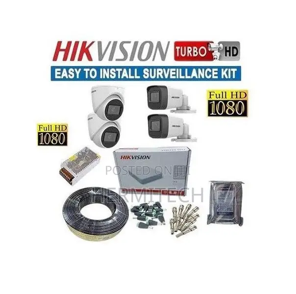 Hikvision 4 Channel Hybrid CCTV Kit for Retail - 1