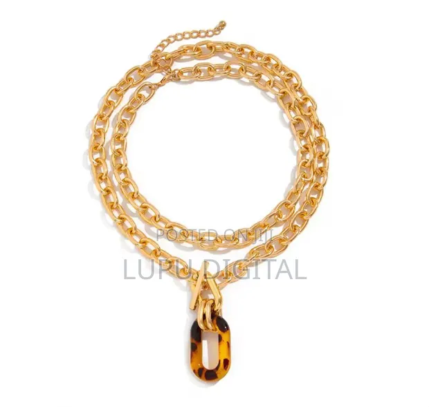 Necklace za Hoop za Leopard Zinazotenganishwa 2-kwa-1 - 1