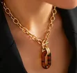 Necklace za Hoop za Leopard Zinazotenganishwa 2-kwa-1 - 3