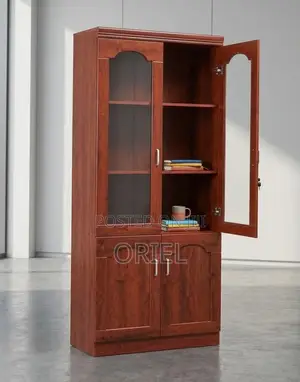 2-Door Mahogany Wooden Office Cabinet