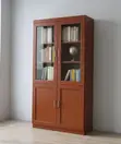 Kabati la Ofisi la Mbao la Mahogany Milango 2 - 2