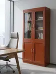 Kabati la Ofisi la Mbao la Mahogany Milango 2 - 3