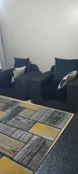 Used Gray Fabric Sofa Set - 5 Seater - 1