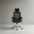 Kiti cha Ofisi cha Ergonomic chenye Headrest ya Juu na Chrome Star Base - 1