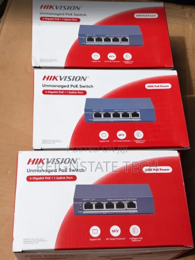 Hikvision 4-Port PoE Gigabit Switch Isiyosimamiwa - 1