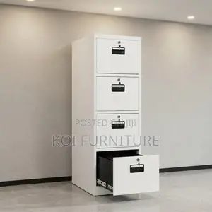 Modern Two-Door Glass Office Cabinet